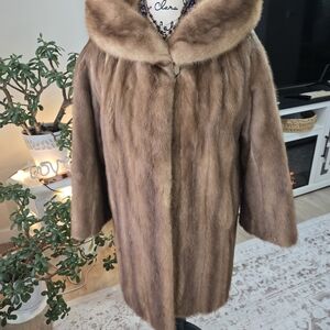 Ntural Mink Fur Vintage Luxury Elegant Brown Fur Coat See Pics For Mesurments